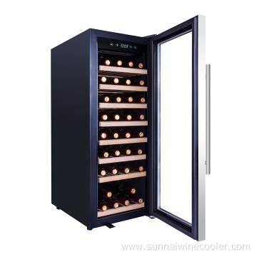 Black Wine Refrigerator Glass Door Wine Fridge